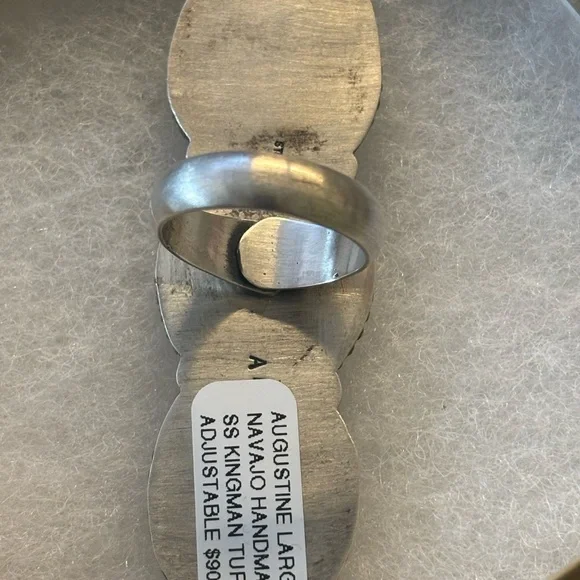 Vintage Green Stone Silver Brooch - Picture 8 of 8